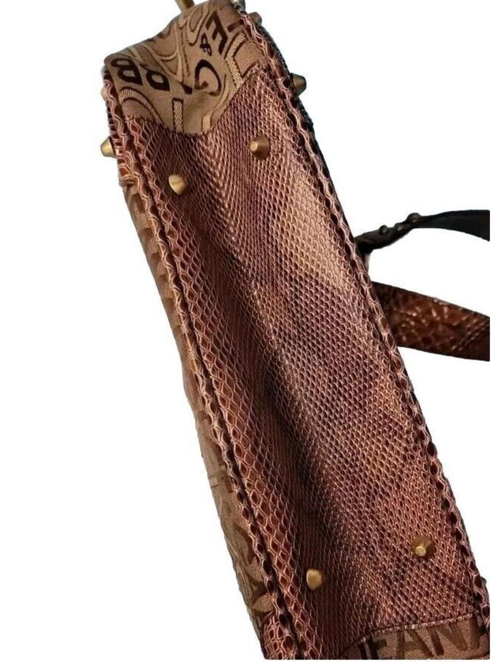 Dolce & Gabbana Vintage Brown Big Logo women's Western Shoulder Bag EUC - Picture 8 of 14